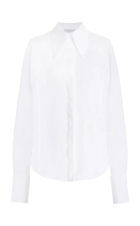 Women Suits Gabriela Hearst Albruna Shirt In White Aloe Linen