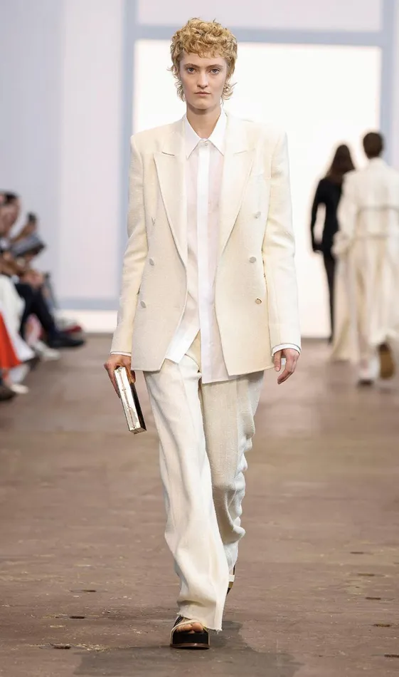 Women Suits Gabriela Hearst Albruna Shirt In White Aloe Linen