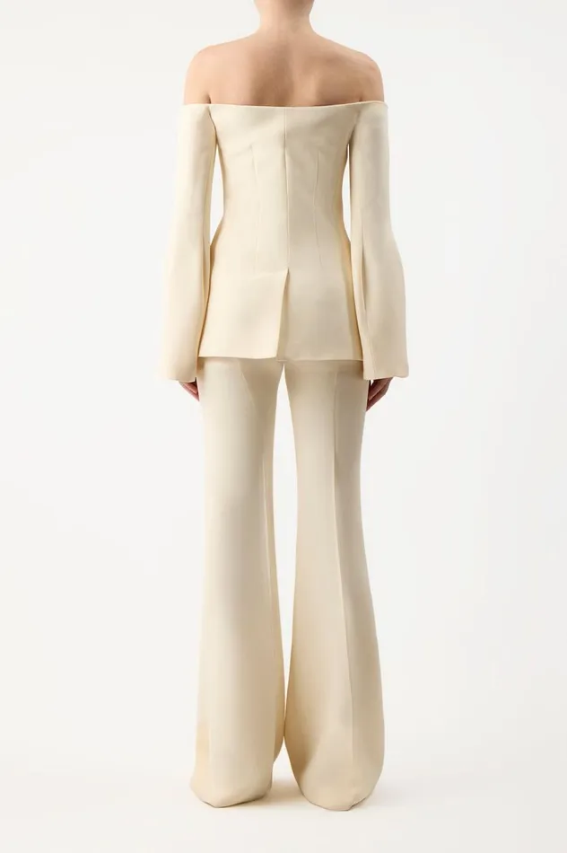 Women Suits Gabriela Hearst Ambrose Jacket In Ivory Wool Silk Cady