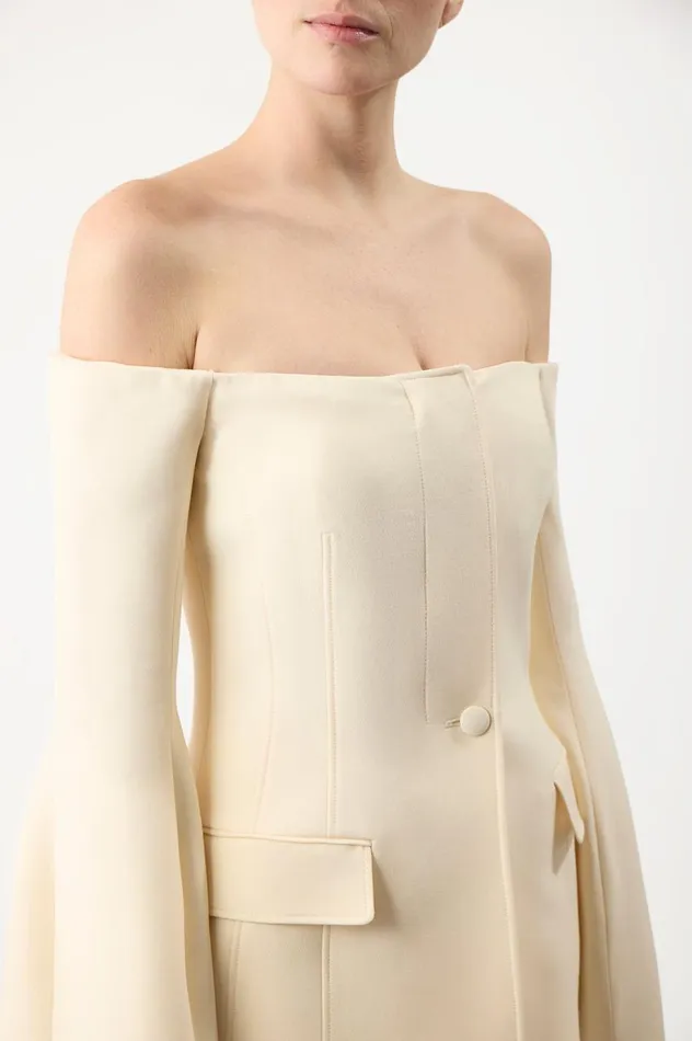 Women Suits Gabriela Hearst Ambrose Jacket In Ivory Wool Silk Cady