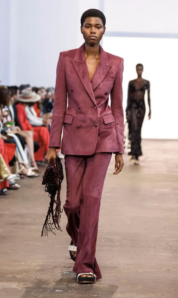 Women Suits Gabriela Hearst Gavin Blazer In Deep Bordeaux Suede