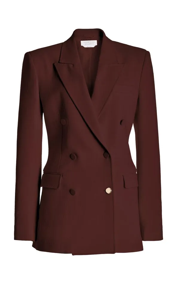 Women Suits Gabriela Hearst Gavin Blazer In Deep Bordeaux Virgin Wool Crepe