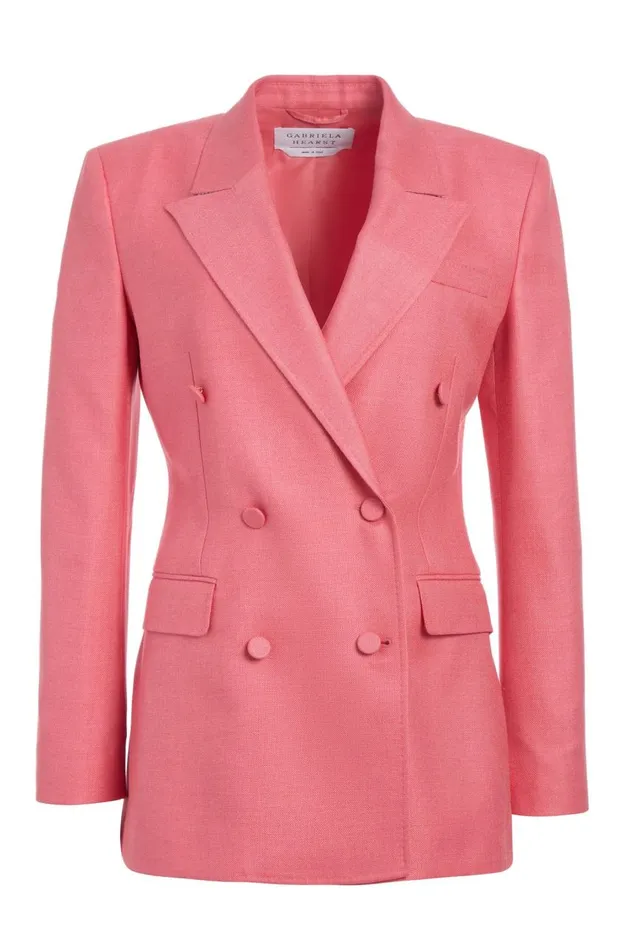 Women Suits Gabriela Hearst Gavin Blazer In Watermelon Silk Virgin Wool