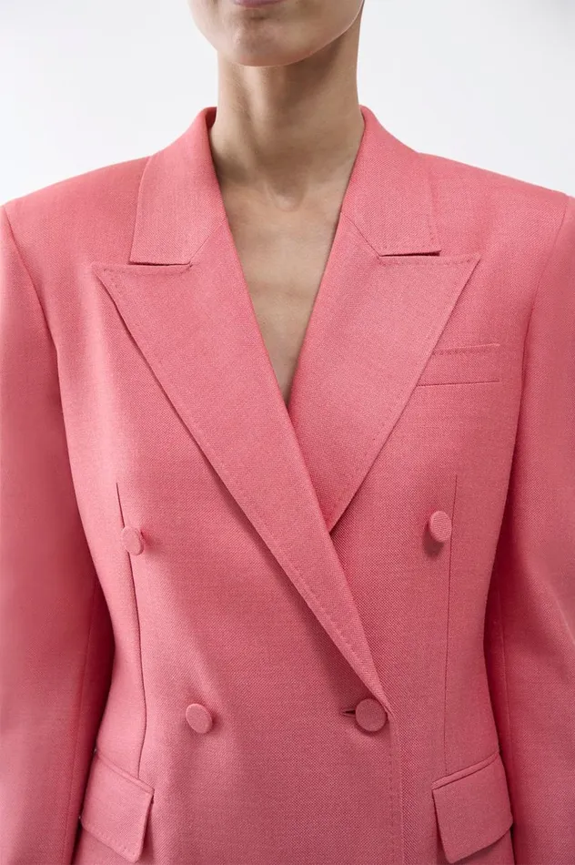 Women Suits Gabriela Hearst Gavin Blazer In Watermelon Silk Virgin Wool