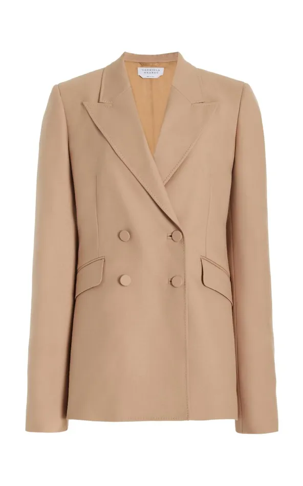Women Suits Gabriela Hearst Stephanie Blazer In Camel Virgin Wool Twill