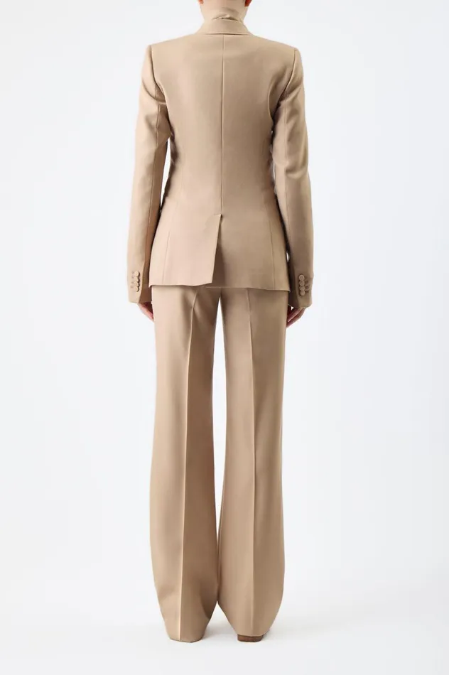 Women Suits Gabriela Hearst Stephanie Blazer In Camel Virgin Wool Twill