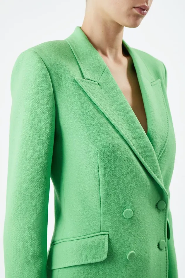 Women Suits Gabriela Hearst Stephanie Blazer In Fluorescent Green Virgin Wool Crepe
