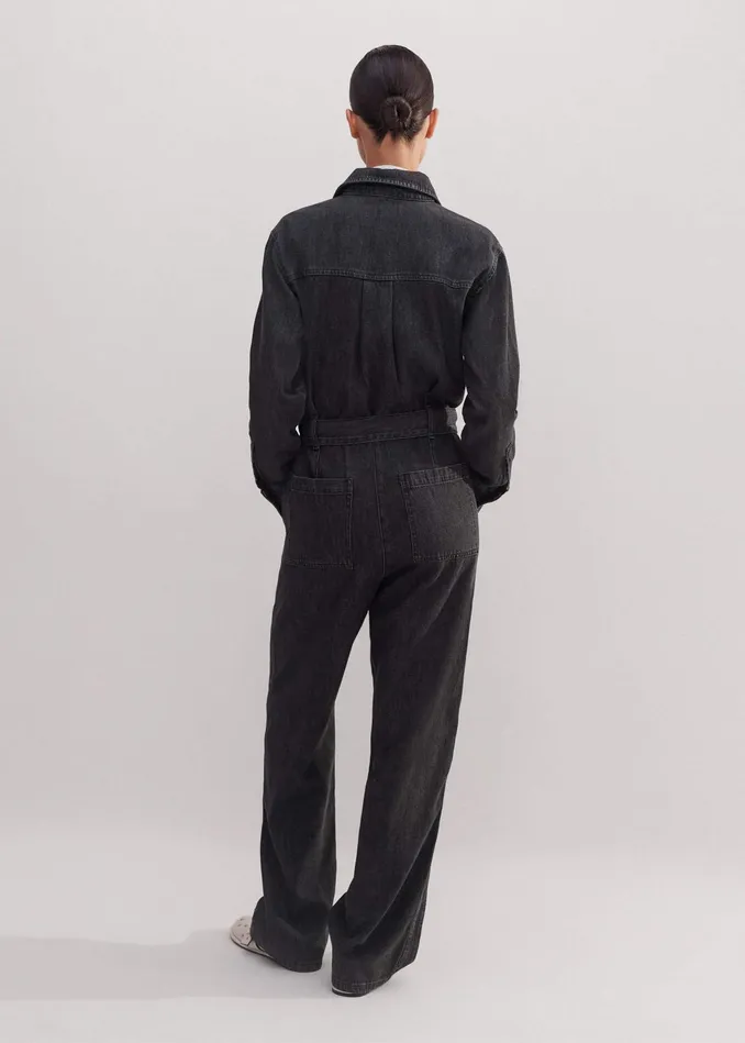 Women Supersoft Denim Jumpsuit Charcoal MEEM