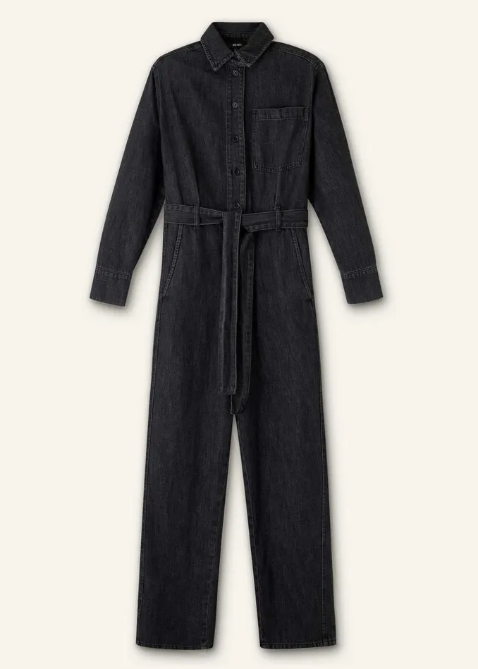 Women Supersoft Denim Jumpsuit Charcoal MEEM