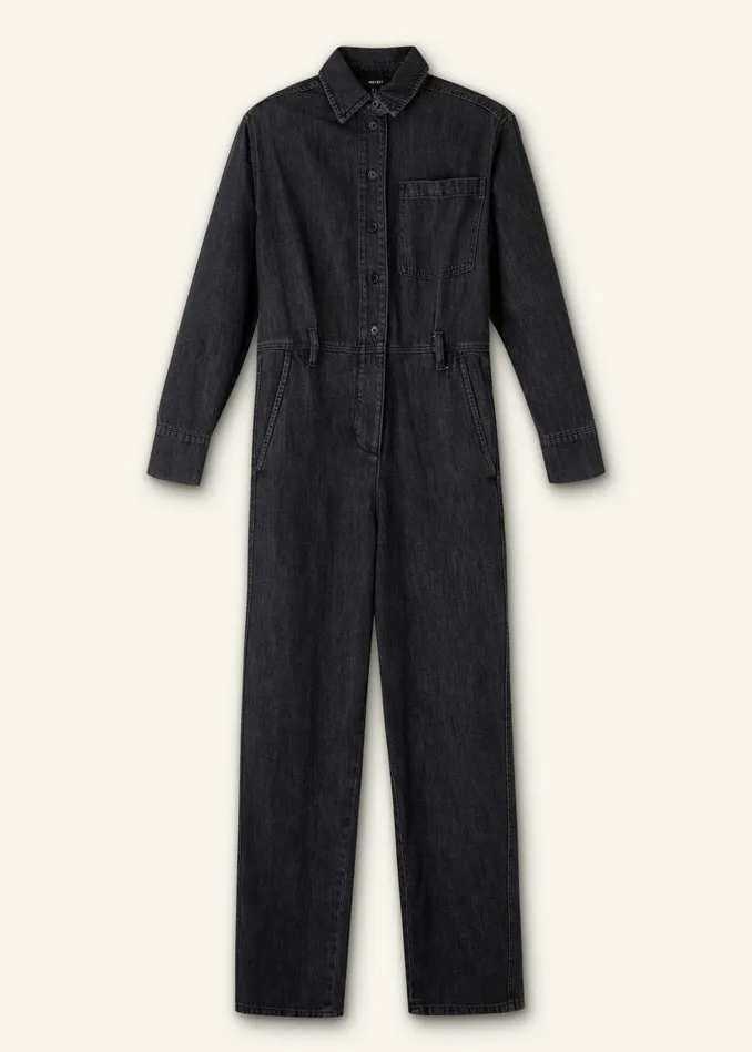 Women Supersoft Denim Jumpsuit Charcoal MEEM