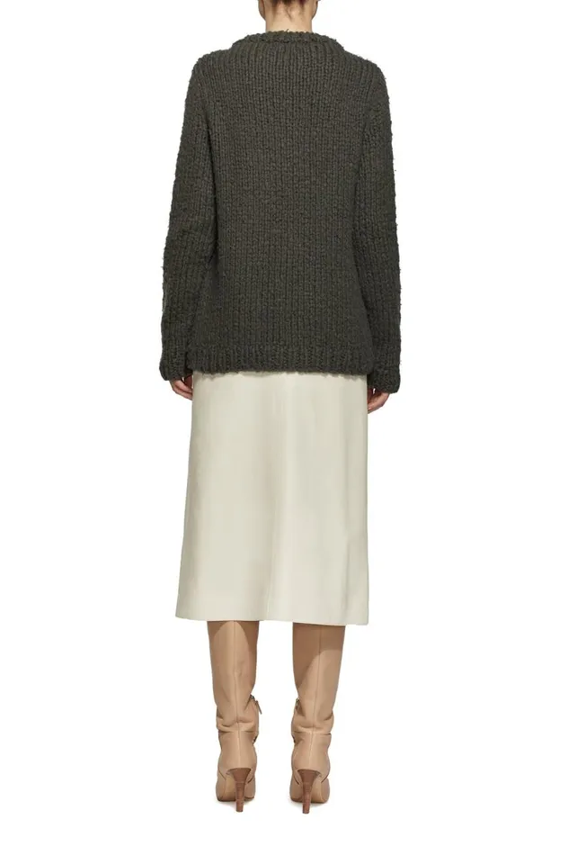Women Sweaters and Turtlenecks Gabriela Hearst Lawrence Knit Sweater In Olive Welfat Cashmere
