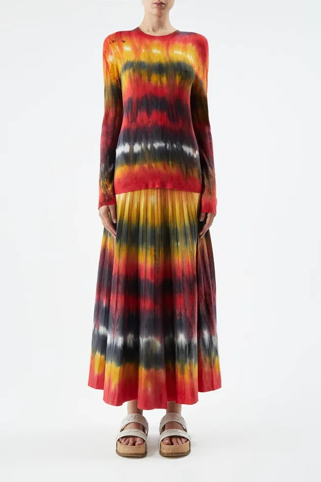 Women Sweaters and Turtlenecks Gabriela Hearst Miller Knit Sweater In Fire Tie Dye Cashmere