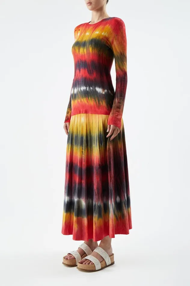 Women Sweaters and Turtlenecks Gabriela Hearst Miller Knit Sweater In Fire Tie Dye Cashmere