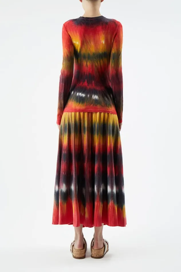 Women Sweaters and Turtlenecks Gabriela Hearst Miller Knit Sweater In Fire Tie Dye Cashmere