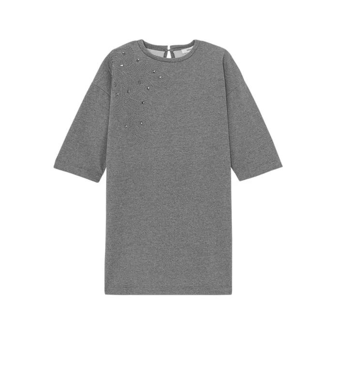 Women Sweatshirt Dress 8211 Light Grey Promod Dresses Women Sweatshirt Dress 8211 Light Grey Promod Dresses