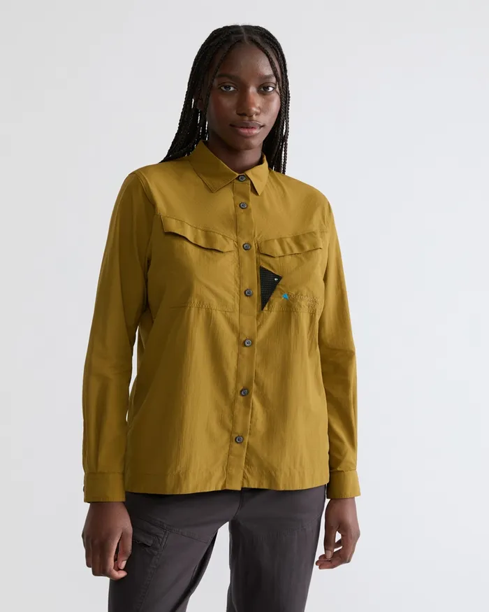 Women Syn Long Sleeve Shirt Juniper Green Klttermusen Shirts