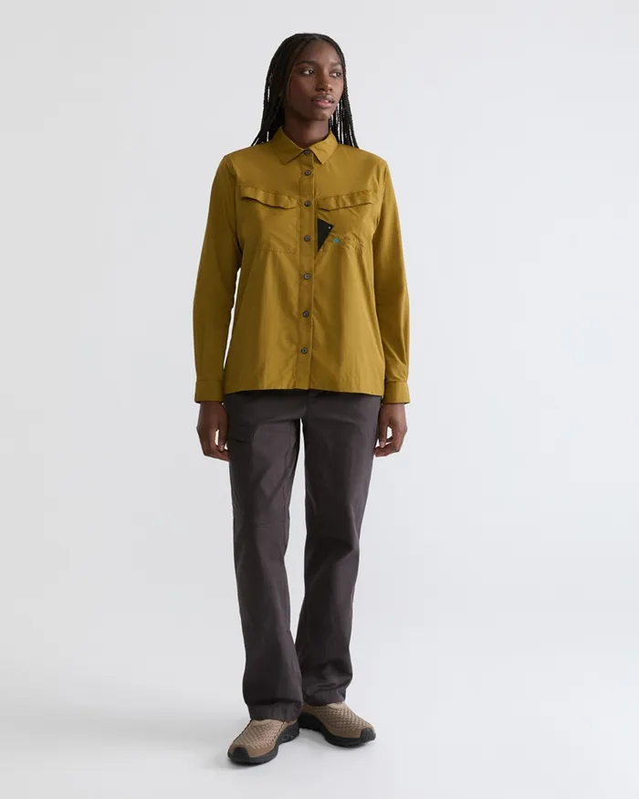 Women Syn Long Sleeve Shirt Juniper Green Klttermusen Shirts
