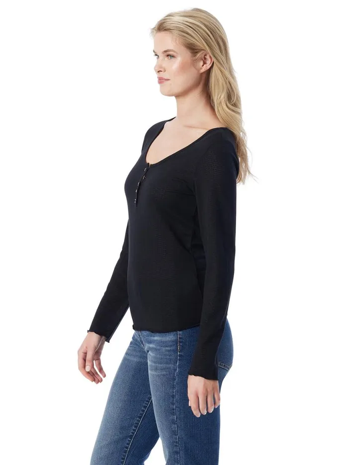 Women Tahani Henley Top In Anthracite Jessica Simpson Tops and Tees