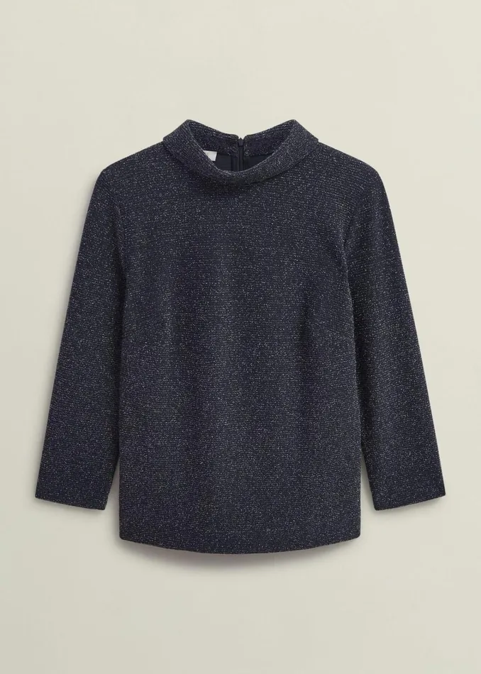 Women Tali Sparkle Top Black Silver Hobbs Tops