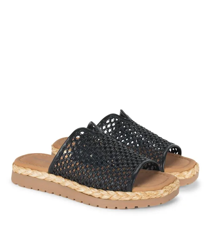 Women Tasmine Slide Sandal Black Baretraps Slides and Slip On Sandals
