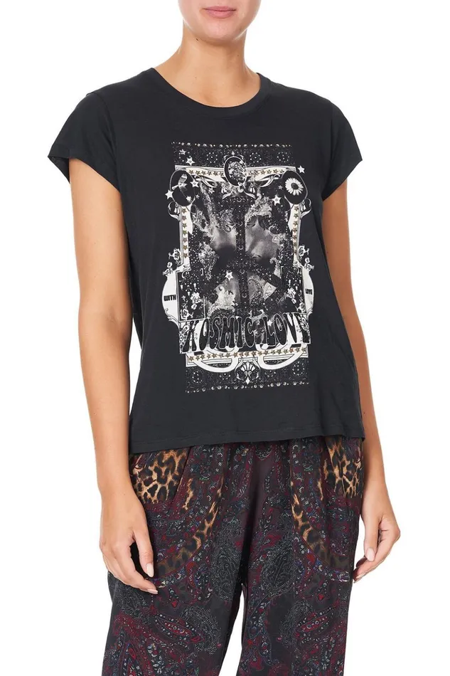 Women Tees Camilla Curved Hem Fitted Tee The Smoking Lounge