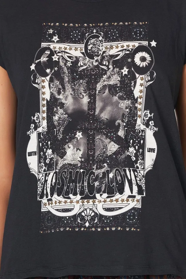 Women Tees Camilla Curved Hem Fitted Tee The Smoking Lounge
