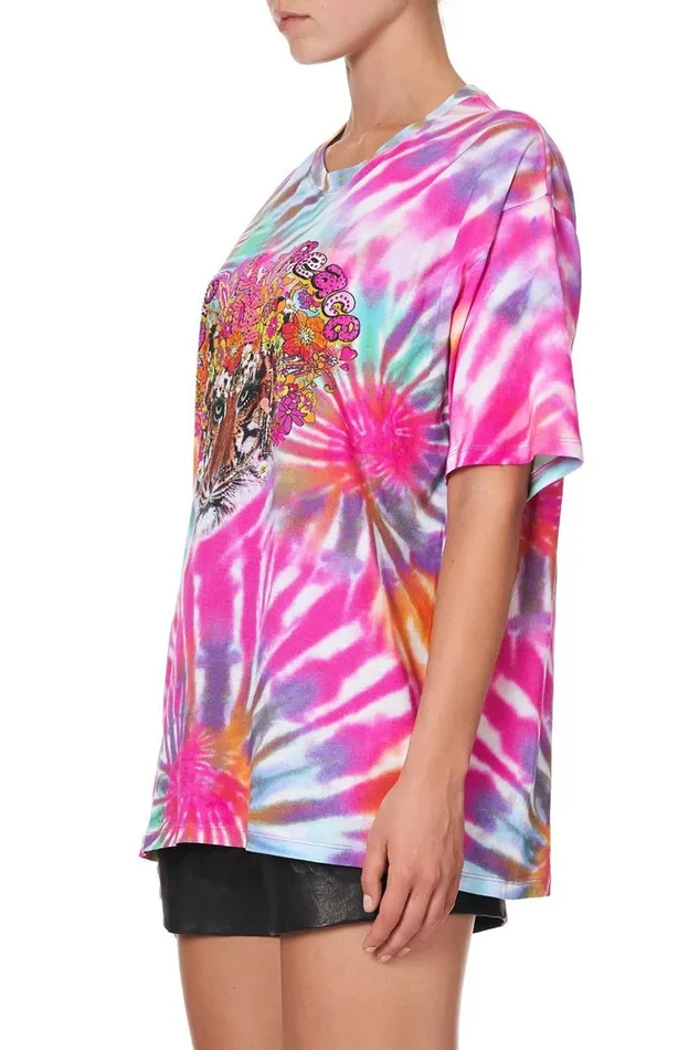 Women Tees Camilla Oversize TieDye Band Tee Let The Sun Shine