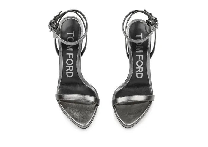 Women The Padlock Tom Ford Laminated Nappa Leather Padlock Pointy Naked Sandal Gunmetal Women The Padlock Tom Ford Laminated Nappa Leather Padlock Pointy Naked Sandal Gunmetal