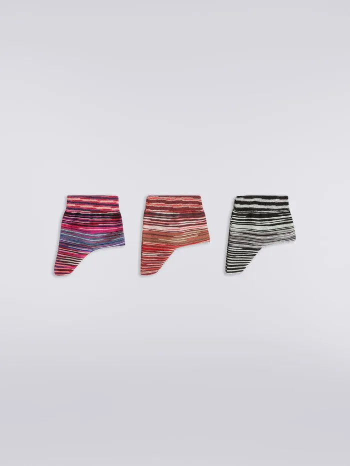 Women ThreePiece Set Of Short Striped Cotton Blend Socks Multicoloured Missoni Socks