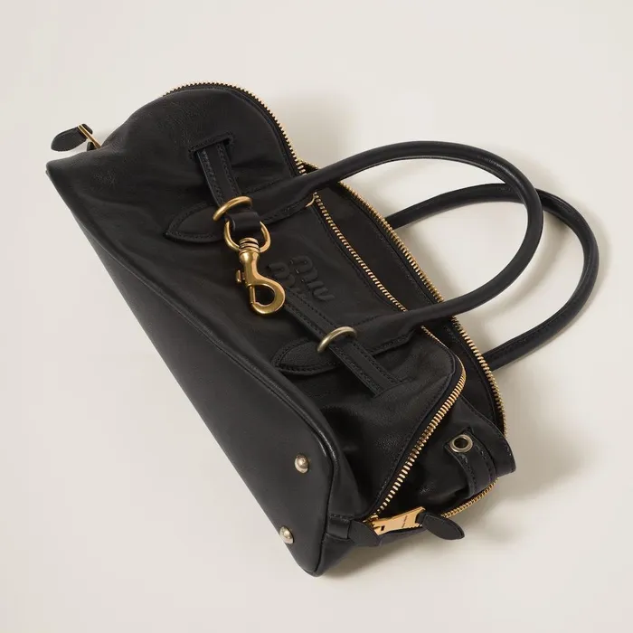 Women Top Handles Miu Miu Aventure Nappa Leather Tophandle Bag Black Women Top Handles Miu Miu Aventure Nappa Leather Tophandle Bag Black