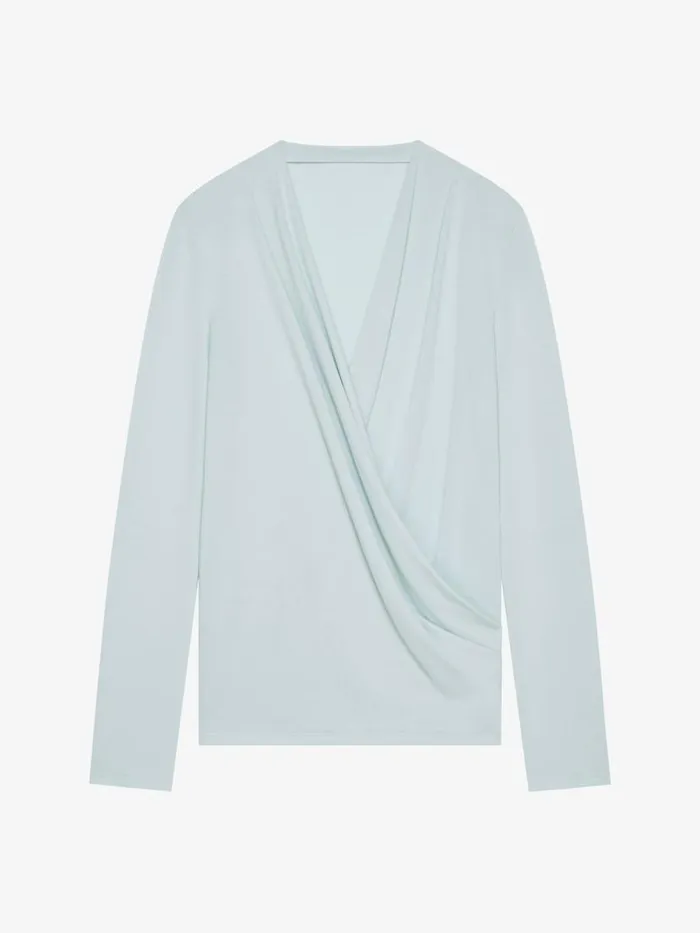 Women Tops and Shirts Givenchy Draped Blouse In Crepe Jersey Frost