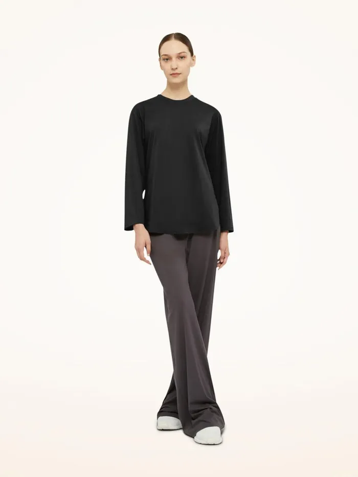 Women Tops and Tshirts Wolford Aurora Pure Cut Top LSleeves Black