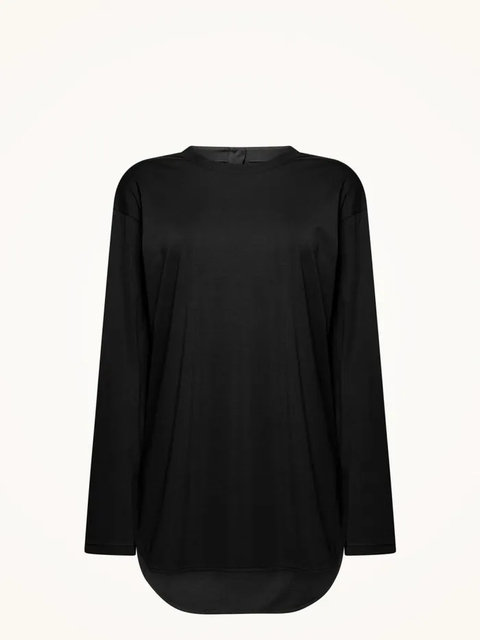 Women Tops and Tshirts Wolford Aurora Pure Cut Top LSleeves Black