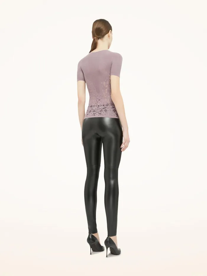 Women Tops and Tshirts Wolford Flower Lace Top Short Sleeves Arctic Dust