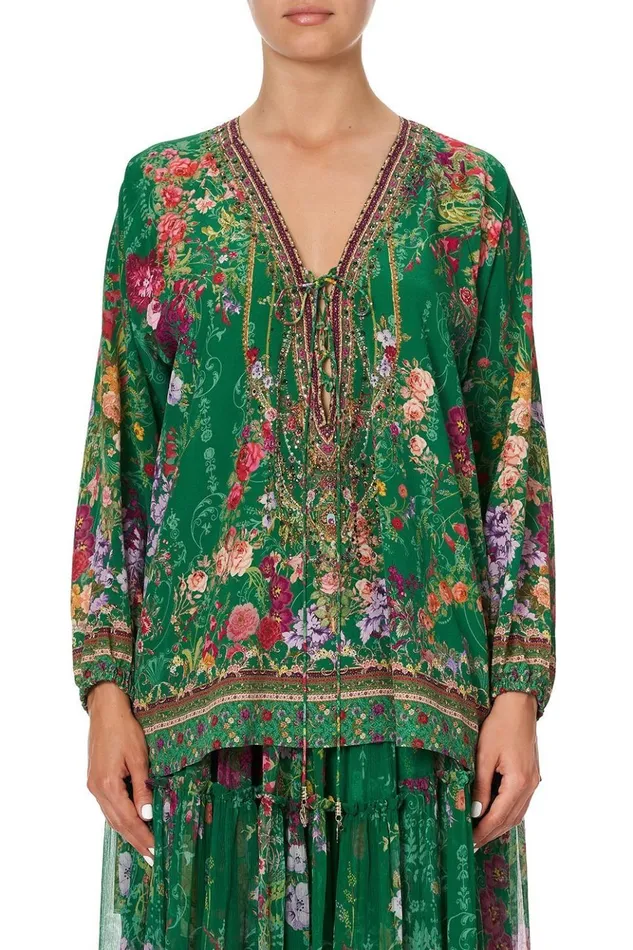 Women Tops Camilla Lace Up Blouse Diaries From A Villa