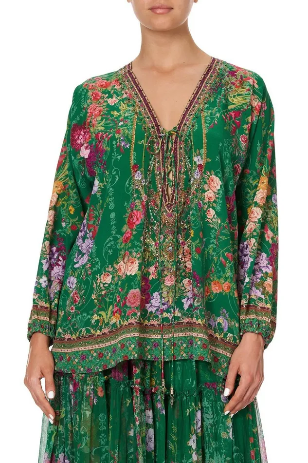Women Tops Camilla Lace Up Blouse Diaries From A Villa