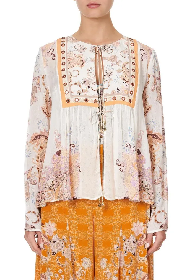 Women Tops Camilla Long Sleeve Bib Top Marrakesh Maiden