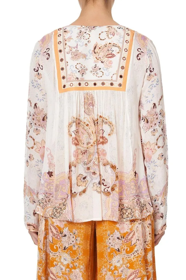 Women Tops Camilla Long Sleeve Bib Top Marrakesh Maiden