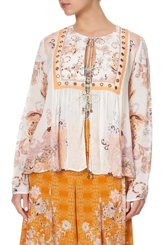 Women Tops Camilla Long Sleeve Bib Top Marrakesh Maiden