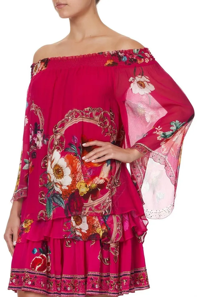 Women Tops Camilla Off Shoulder Shirred Blouse Apple Eyed