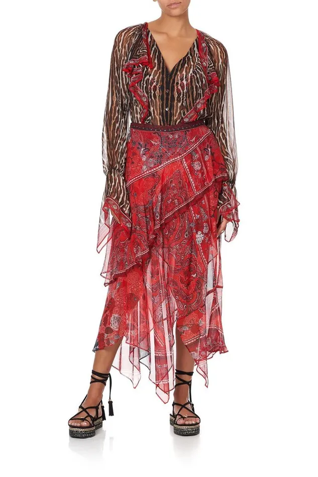 Women Tops Camilla Ruffle Front Blouse Pirate Punk