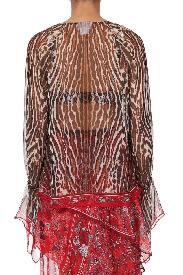 Women Tops Camilla Ruffle Front Blouse Pirate Punk