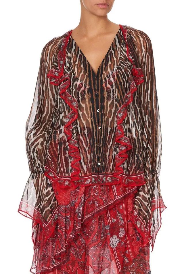 Women Tops Camilla Ruffle Front Blouse Pirate Punk