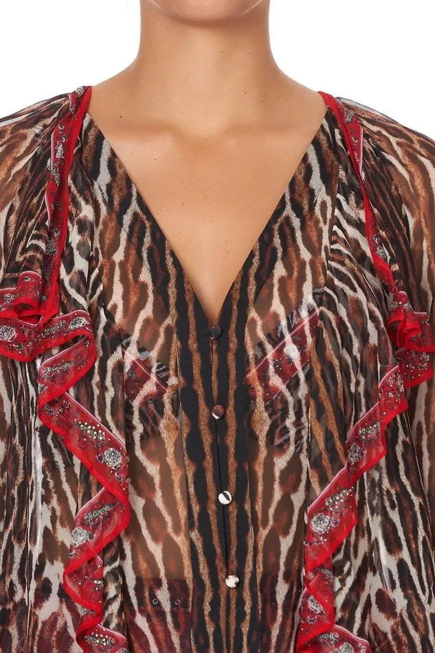 Women Tops Camilla Ruffle Front Blouse Pirate Punk