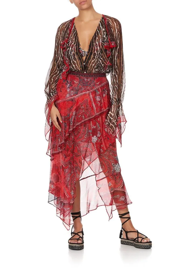 Women Tops Camilla Ruffle Front Blouse Pirate Punk