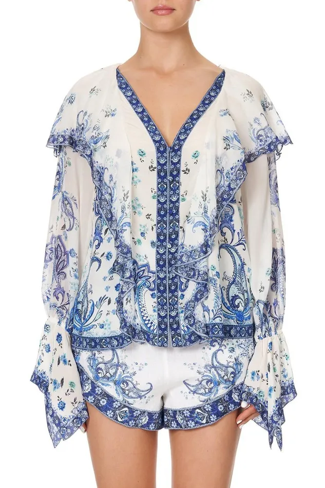 Women Tops Camilla Ruffle Front Blouse Talking About A Revolution