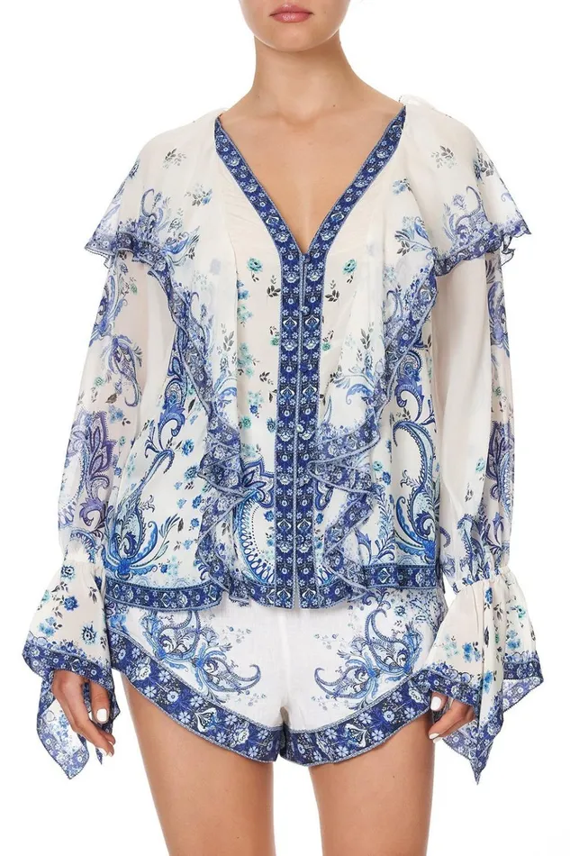 Women Tops Camilla Ruffle Front Blouse Talking About A Revolution