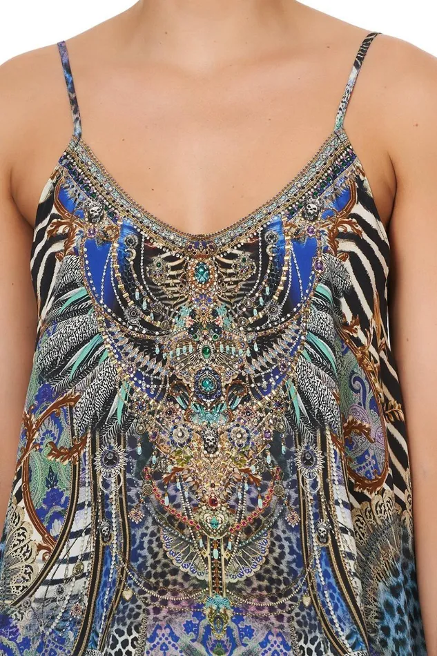 Women Tops Camilla Split Back Cami Animal Army