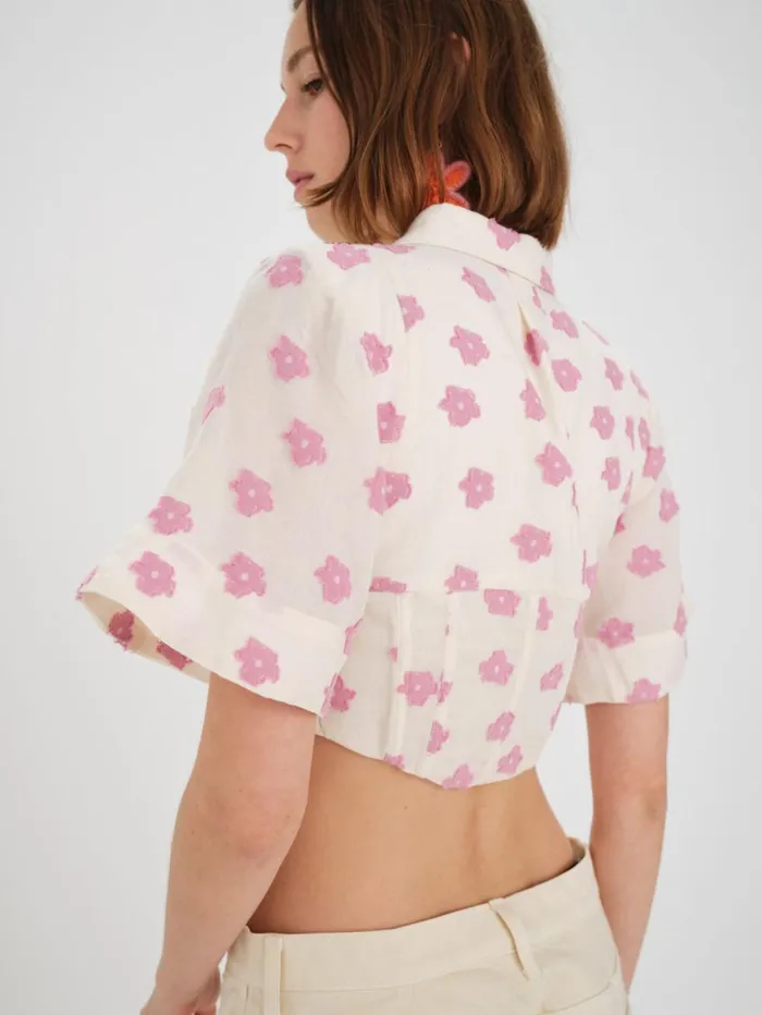 Women Tops For Love and Lemons Clover Short Sleeve Corset Top Pink Women Tops For Love and Lemons Clover Short Sleeve Corset Top Pink