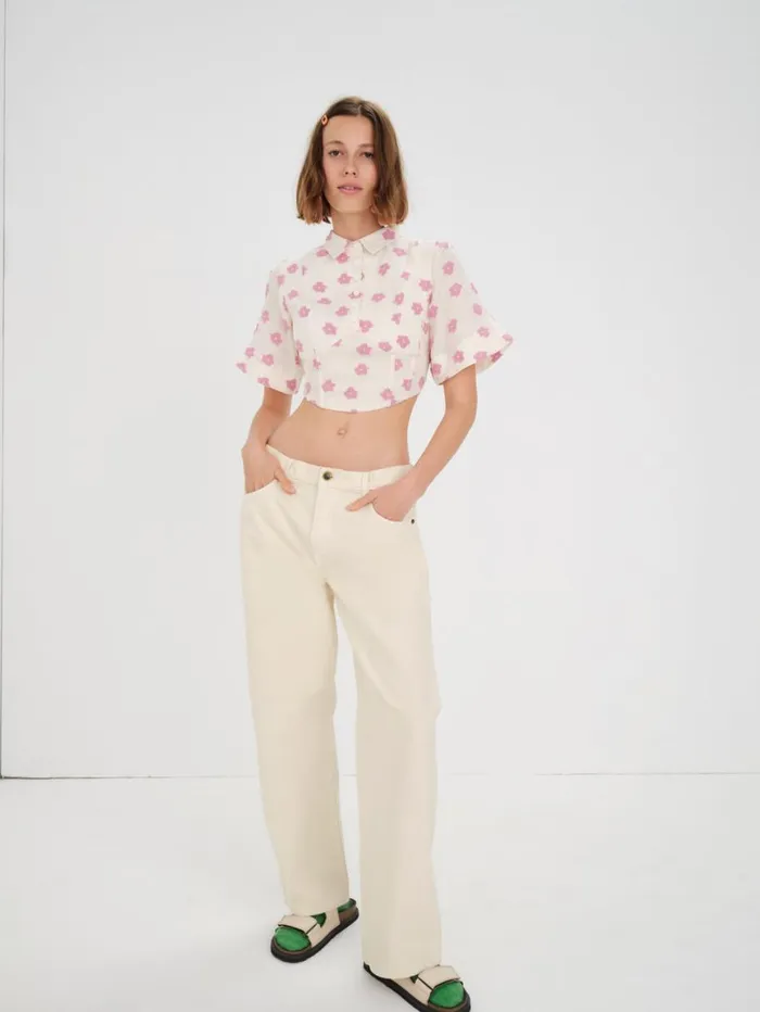 Women Tops For Love and Lemons Clover Short Sleeve Corset Top Pink Women Tops For Love and Lemons Clover Short Sleeve Corset Top Pink